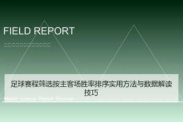 足球赛程筛选按主客场胜率排序实用方法与数据解读技巧